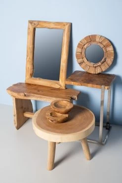 Wandspiegel - 50x70 Cm - Teakhout 11 Wandspiegel - 50x70 Cm - Teakhout -Meubelserie Winkel de kisten koning 107873 5