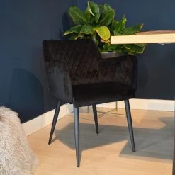 Eetkamerstoel Velvet Fluweel Rose - Velvet Zwart -Meubelserie Winkel de kisten koning 107982 4