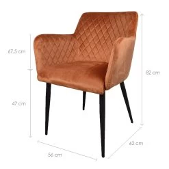 Eetkamerstoel Velvet Fluweel Rose - Velvet Oranje -Meubelserie Winkel de kisten koning 107989 3