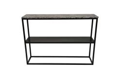 Console Tafel Marseille - 120x32x85 - Bruin/zwart - Marmer/metaal