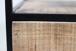 Nachtkastje - 45x35x55 - Bruin/zwart - Mangohout/Metaal -Meubelserie Winkel de kisten koning 108163 4