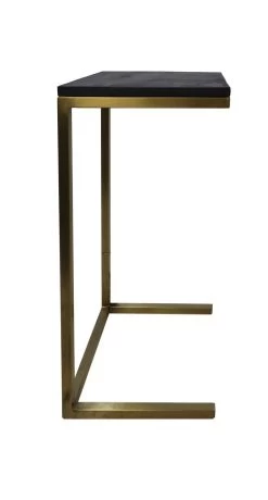 Bijzettafel Finnley - Black Wash/antique Gold - Mangohout/ijzer