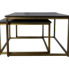 Vierkante Salontafel Finnley - 70x70 Cm - Black Wash/antique Gold - Set Van 2