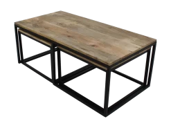 Salontafel - Mangohout/ijzer - Set Van 3 -Meubelserie Winkel de kisten koning 108175 4