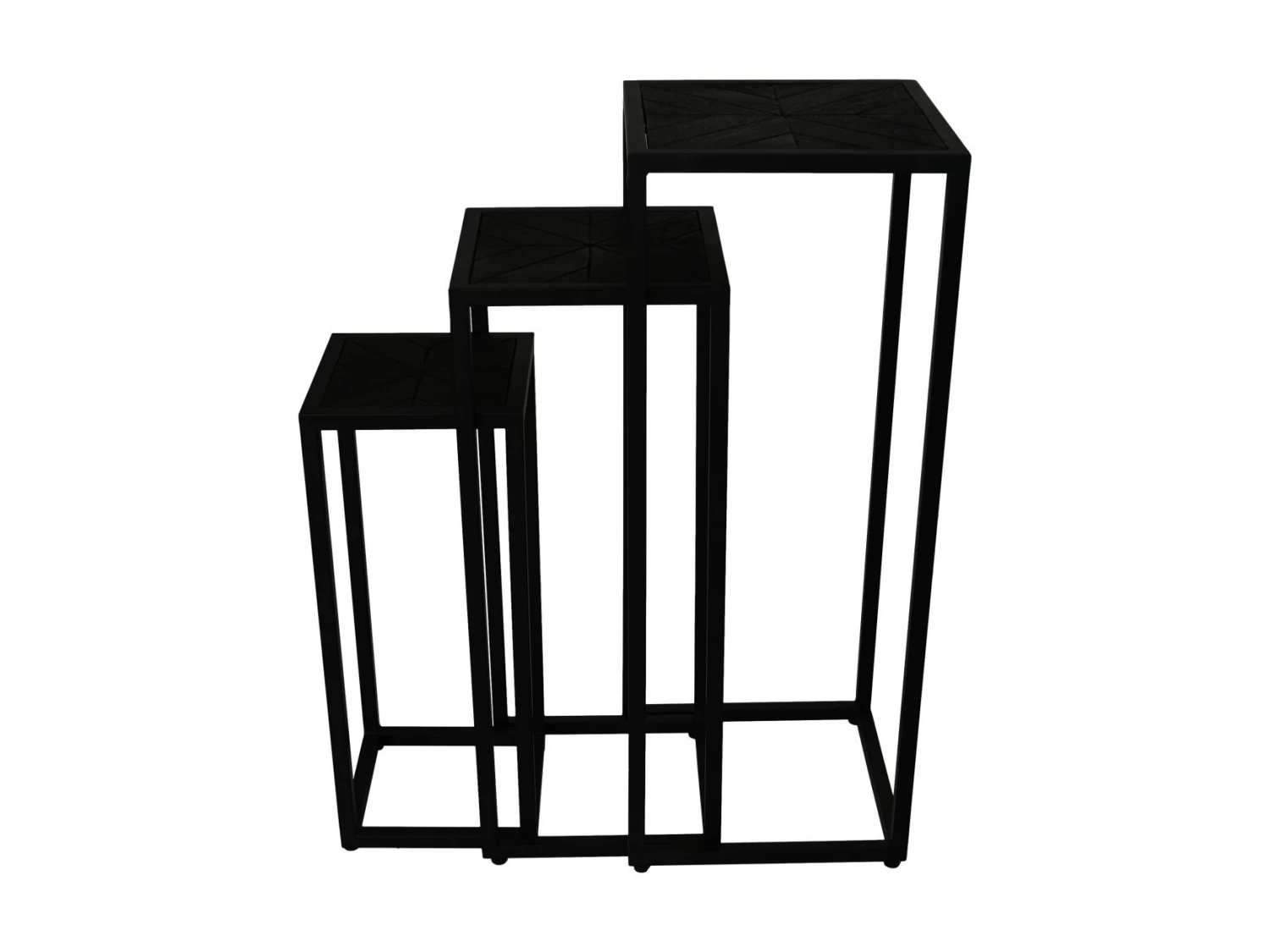 Plantenstandaard Verona - 35x35x90/30x30x75/25x25x60 - Zwart- Mangohout/ijzer 5 Plantenstandaard Verona - 35x35x90/30x30x75/25x25x60 - Zwart- Mangohout/ijzer - Afbeelding 3