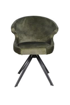 Eetkamerstoel Nashville - Jungle Groen - Velours/metaal - 59x60x80 Cm