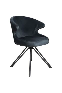 Eetkamerstoel Nashville - Antraciet - Velours/metal - 59x60x80 Cm -Meubelserie Winkel de kisten koning 108245 2