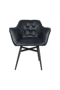 Eetkamerstoel Glendale - Antraciet - Velours/metaal - 68x61x85 Cm