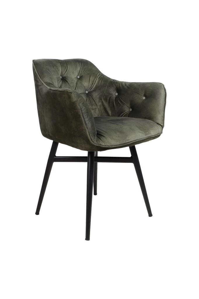 Eetkamerstoel Glendale - Jungle Groen - Velours/metaal - 68x61x85 Cm 4 Eetkamerstoel Glendale - Jungle Groen - Velours/metaal - 68x61x85 Cm - Afbeelding 2