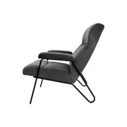 Fauteuil Chicago - Donkergrijs/zwart - Velours/metaal - 95x69x88 Cm 9 Fauteuil Chicago - Donkergrijs/zwart - Velours/metaal - 95x69x88 Cm -Meubelserie Winkel de kisten koning 108255 3