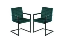 Eetkamerstoel Colorado - Velours/metaal - Bosgroen - Set Van 2