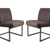 Eetkamerstoel Texas Set Van 2 - Espresso - Yachtleder/metaal - 55x50x85 Cm -Meubelserie Winkel de kisten koning 108257 1