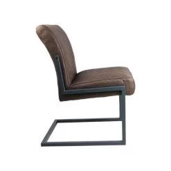 Eetkamerstoel Texas Set Van 2 - Espresso - Yachtleder/metaal - 55x50x85 Cm -Meubelserie Winkel de kisten koning 108257 3