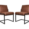 Eetkamerstoel Texas Set Van 2 - Cognac - Yachtleder/metaal - 55x50x85 Cm 2 Eetkamerstoel Texas Set Van 2 - Cognac - Yachtleder/metaal - 55x50x85 Cm -Meubelserie Winkel de kisten koning 108259 1