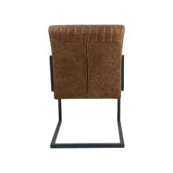 Eetkamerstoel Texas Set Van 2 - Cognac - Yachtleder/metaal - 55x50x85 Cm -Meubelserie Winkel de kisten koning 108259 4