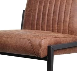 Eetkamerstoel Texas Set Van 2 - Cognac - Yachtleder/metaal - 55x50x85 Cm -Meubelserie Winkel de kisten koning 108259 5