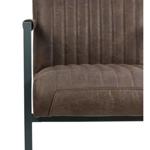 Eetkamerstoel Texas Met Armleuning Set Van 2 - Espresso - Yachtleder/metaal 7 Eetkamerstoel Texas Met Armleuning Set Van 2 - Espresso - Yachtleder/metaal - Afbeelding 5