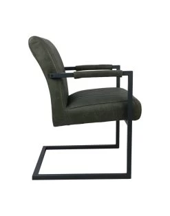 Eetkamerstoel Texas Met Armleuning Set Van 2 - Army Green- Yachtleder - 55x50x85 Cm -Meubelserie Winkel de kisten koning 108263 3