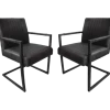 Eetkamerstoel Texas Met Armleuning Set Van 2 - Graphite - Yachtleder - 55x50x85 Cm -Meubelserie Winkel de kisten koning 108264 1