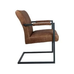 Eetkamerstoel Texas Met Armleuning Set Van 2 - Cognac - Yachtleder - 55x50x85 -Meubelserie Winkel de kisten koning 108265 3