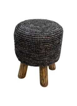 Kruk Malibu - Black Wash - Raffia - ø34 Cm 8 Kruk Malibu - Black Wash - Raffia - ø34 Cm -Meubelserie Winkel de kisten koning 108270 3