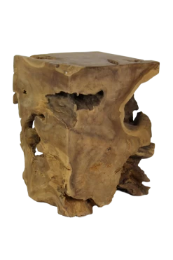 Kruk Block - Vierkant - Blank - Teak