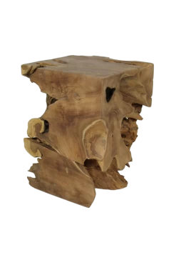 Kruk Block - Vierkant - Blank - Teak -Meubelserie Winkel de kisten koning 108274 3