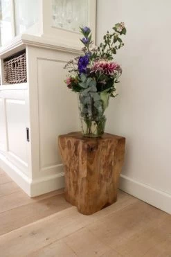 Kruk Block - Vierkant - Blank - Teak -Meubelserie Winkel de kisten koning 108274 4