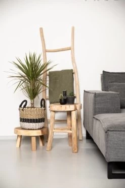 Kruk - Naturel - Munggur - ø35-40x50 -Meubelserie Winkel de kisten koning 108277 5