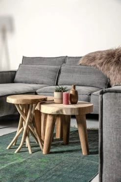 Kruk Branch - Licht Teakhout - ø35 Cm -Meubelserie Winkel de kisten koning 108278 5