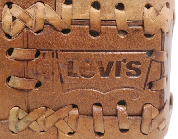 Kruk Patchwork - Leder - Vintage Cognac - 33x33 Cm 6 Kruk Patchwork - Leder - Vintage Cognac - 33x33 Cm - Afbeelding 4