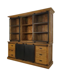 Vitrinekast Blackburn - Reclaimed Teak/ijzer- 220 Cm 9 Vitrinekast Blackburn - Reclaimed Teak/ijzer- 220 Cm -Meubelserie Winkel de kisten koning 108325 3