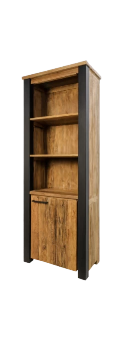 Boekenkast Atlanta - Rustiek Oud Teak/metaal -Meubelserie Winkel de kisten koning 108329 3