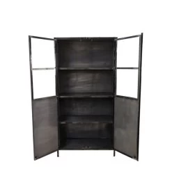 Vitrinekast Brooklyn - Ijzer/glas- 90x40x180 Cm -Meubelserie Winkel de kisten koning 108331 3