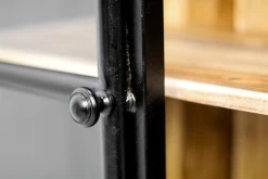 Vitrinekast Kingston - Acacia/ijzer/glas - 90x40x185 Cm -Meubelserie Winkel de kisten koning 108341 4