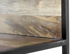 Open Vakkenkast Levels - Mangohout/ijzer - 78x35x178 Cm -Meubelserie Winkel de kisten koning 108346 4