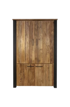 Wandkast Atlanta - Rustiek Oud Teak/metaal