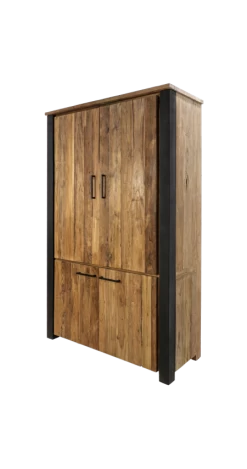 Wandkast Atlanta - Rustiek Oud Teak/metaal -Meubelserie Winkel de kisten koning 108347 3