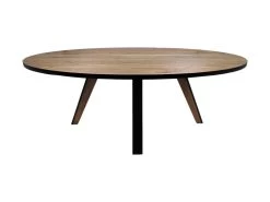 Ovale Eettafel Milano - Acasiahout/ijzer - 180x100x76 Cm