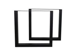 Tafelpoten U-model Set Van 2 - Gepoedercoat Zwart - 70x10x69 Cm