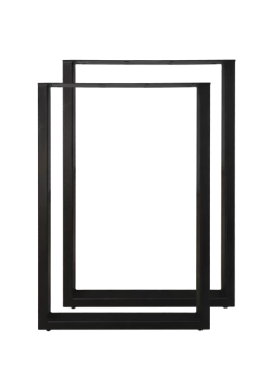 Bartafelpoten - U-model - Gepoedercoat Zwart Metaal - Set Van 2 - 70x104 Cm