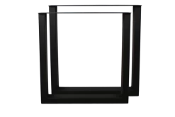 Tafelpoten - U-model - Gepoedercoat Zwart Metaal - Set Van 2 - 78x72 Cm