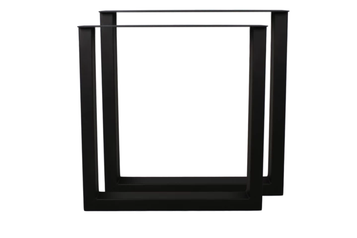 Tafelpoten - U-model - Gepoedercoat Zwart Metaal - Set Van 2 - 78x72 Cm 3 Tafelpoten - U-model - Gepoedercoat Zwart Metaal - Set Van 2 - 78x72 Cm