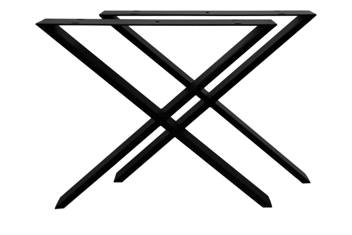 Tafelpoten - X-model - Gepoedercoat Zwart Metaal - Set Van 2 - 70x72 Cm 3 Tafelpoten - X-model - Gepoedercoat Zwart Metaal - Set Van 2 - 70x72 Cm