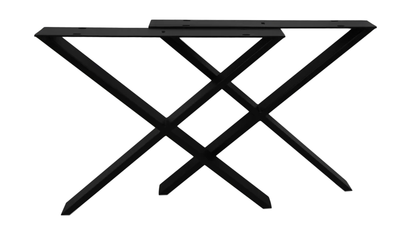 Tafelpoten - X-model - Gepoedercoat Zwart Metaal - Set Van 2 - 70x72 Cm 4 Tafelpoten - X-model - Gepoedercoat Zwart Metaal - Set Van 2 - 70x72 Cm - Afbeelding 2