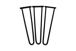 Hairpin-poten - Zwart - Ijzer - Set Van 3