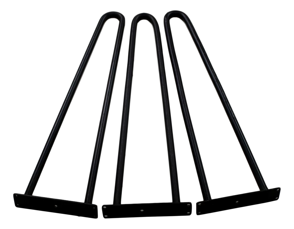 Hairpin-poten - Zwart - Ijzer - Set Van 3 4 Hairpin-poten - Zwart - Ijzer - Set Van 3 - Afbeelding 2