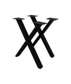 Tafelpoten - X-Model - Gepoedercoat Zwart - Ijzer - 59x8x72 Cm