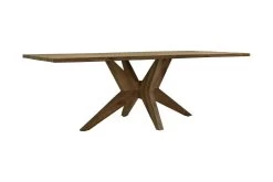 Eettafel Tuin Rechthoekig Met Kruispoot - Natural - Oud Teak - 220x110x76 Cm -Meubelserie Winkel de kisten koning 108473 3