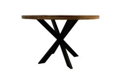 Ronde Eettafel Melbourne - Mangohout/ijzer - ø120 Cm -Meubelserie Winkel de kisten koning 108474 3